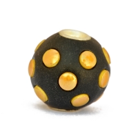 Black Kashmiri Beads Studded with Golden Accessories
