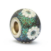 Teal Glitter Euro Style Beads Studded with Accessories