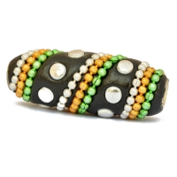 Black Tube Beads Studded with Colorful Chains & Accessories