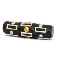Black Tube Beads Studded with Accessories