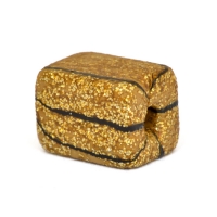 Square Handmade Golden Beads with Black Stripes