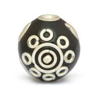 Black Round Kashmiri Beads Studded with Metal Rings & Accessories