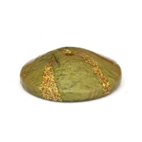 Unusual Shaped Green Lac Beads with Golden Stripes