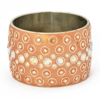 Handmade Shining Brown Bangle Studded with Mirror Chips & AB Rhinestones