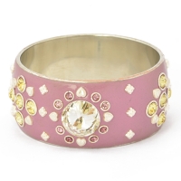 Handmade Purple Bangle Studded with Silver Plated Accessories & Rhinestones