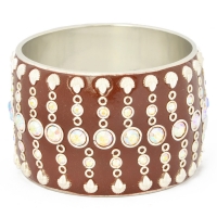 Brown Kashmiri Bangle Studded with Metal Accessories & Rhinestones