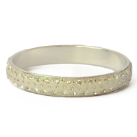 White Glitter Bangle Studded with Rhinestones & Accessories