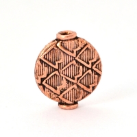 Flat-Round Oxidized Copper Beads in 14x12mm