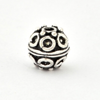100gm Round Silver Plated Copper Beads in 9mm