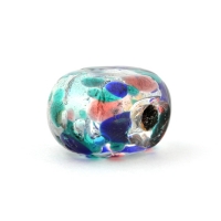 Transparent Glass Beads with Multicolor Spots