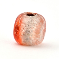 Transparent Crackle Square Glass Beads in Red Shade