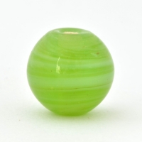 Lime-Green Round Glass Beads with Spiral Designs