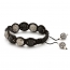 Shamballa Bracelet With Black And Gray Beads | MSBR-157