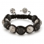 Shamballa Bracelet With Black And Gray Beads | MSBR-157