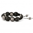 Shamballa Bracelet With Black Rhinestone Beads & Copper Beads | MSBR-156