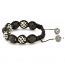Black And White Shamballa Bracelet With Black Rhinestones | MSBR-161