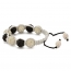 Shamballa Bracelet With White & Black Rhinestone Beads | MSBR-159