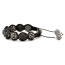 Shamballa Bracelet With Black Beads in Black & Gray Rhinestones | MSBR-158