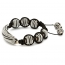 Black Shamballa Bracelet Having Beads Studded With Chains | MSBR-167