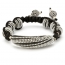 Black Shamballa Bracelet Having Beads Studded With Chains | MSBR-167