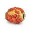 Golden Glitter Beads Studded with Red Grains