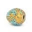 Golden Glitter Beads Studded with Blue Grains
