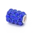 Blue Cylindrical Rhinestone Beads