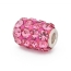 Pink Cylindrical Rhinestone Beads