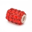 Red Cylindrical Rhinestone Beads