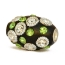 Black Beads Studded with Silver Rings & Green + White Rhinestones