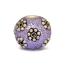 Purple Glitter Beads Studded with Silver Plated Flowers