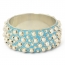 1.5" Handmade Blue Bangle Studded with Metal Balls & Rings