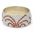 Handmade Bangle Studded with White & Brown Rhinestones (Side View)