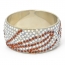 Handmade Bangle Studded with White & Brown Rhinestones (Back View)