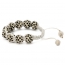 White Macrame Bracelet With Black Rhinestones | MSBR-163