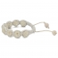 White Shamballa Bracelet With White Rhinestones | MSBR-166