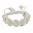 White Macrame Bracelet With White Rhinestones | MSBR-166
